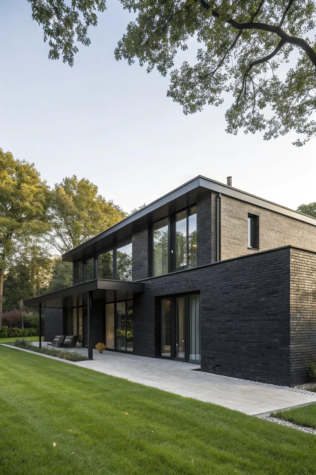 Black stain creates bold, dramatic statements.