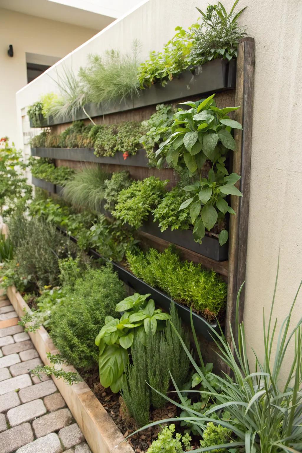 Vertical gardens maximize space and add greenery to small areas.