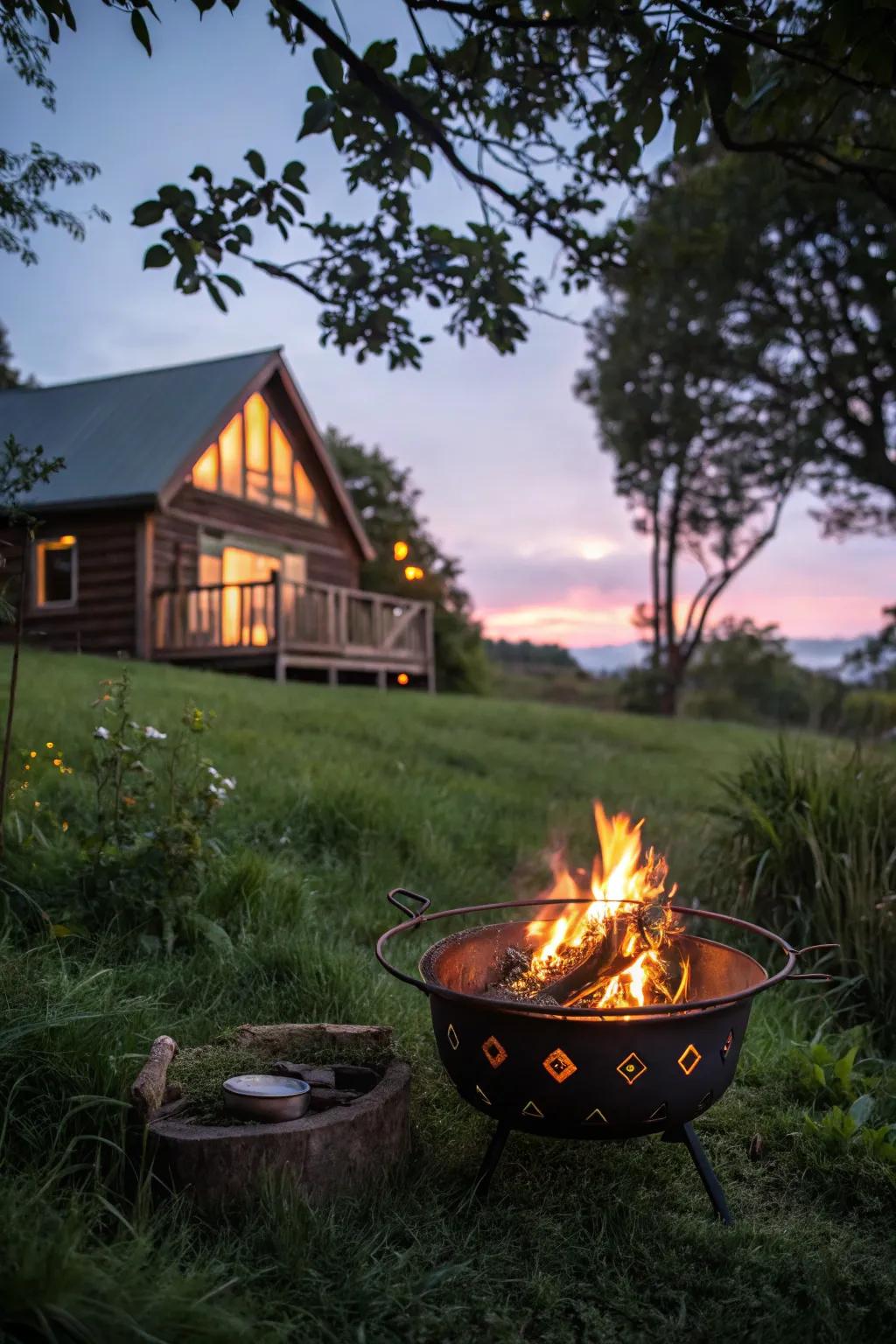 A portable fire pit offering convenience and warmth on the go.