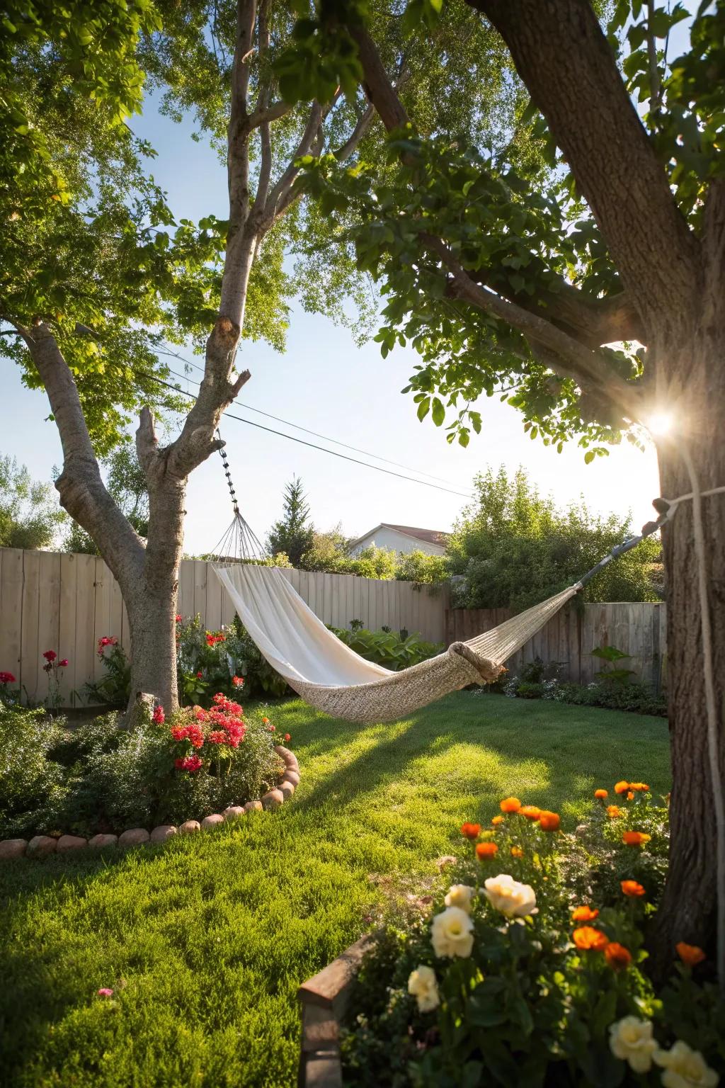 A hammock for ultimate relaxation and sunny daydreams.