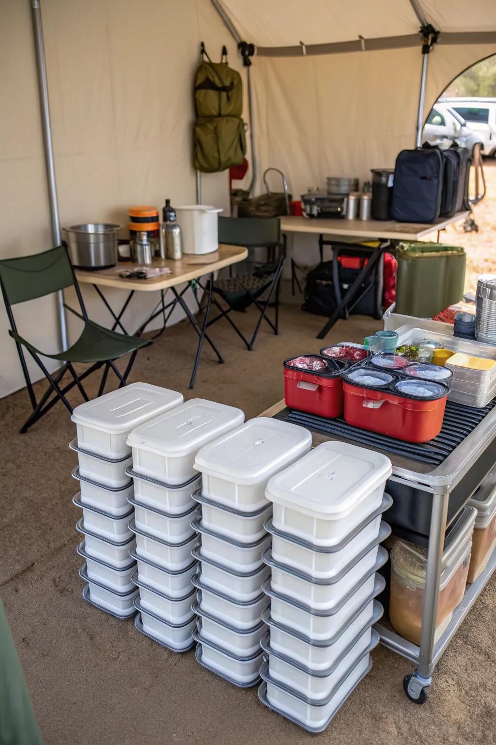 Keep your camp kitchen neat with smart storage solutions.
