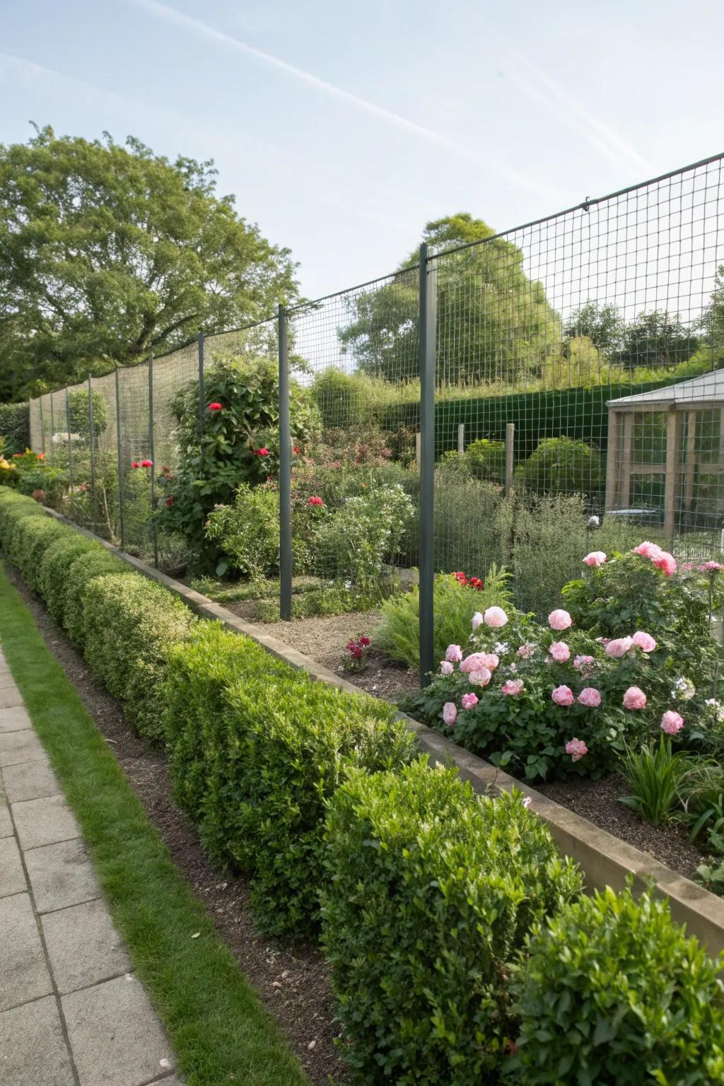 Secure fencing that keeps cats safe and happy in their garden.