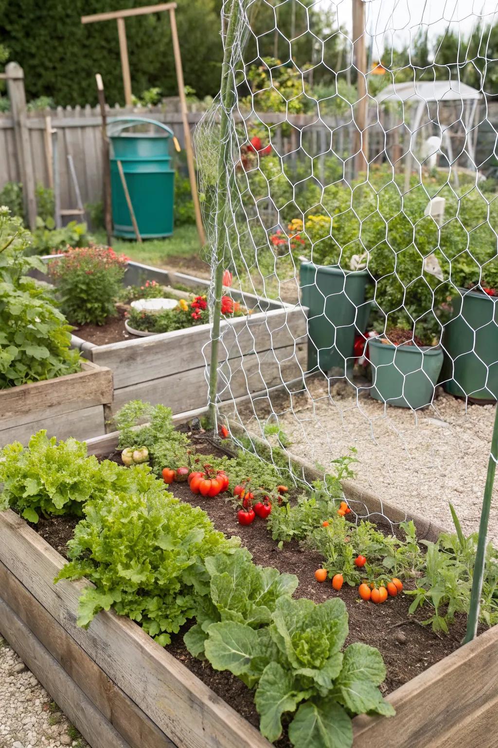 Chicken wire frames offer a practical and economical way to protect garden beds.