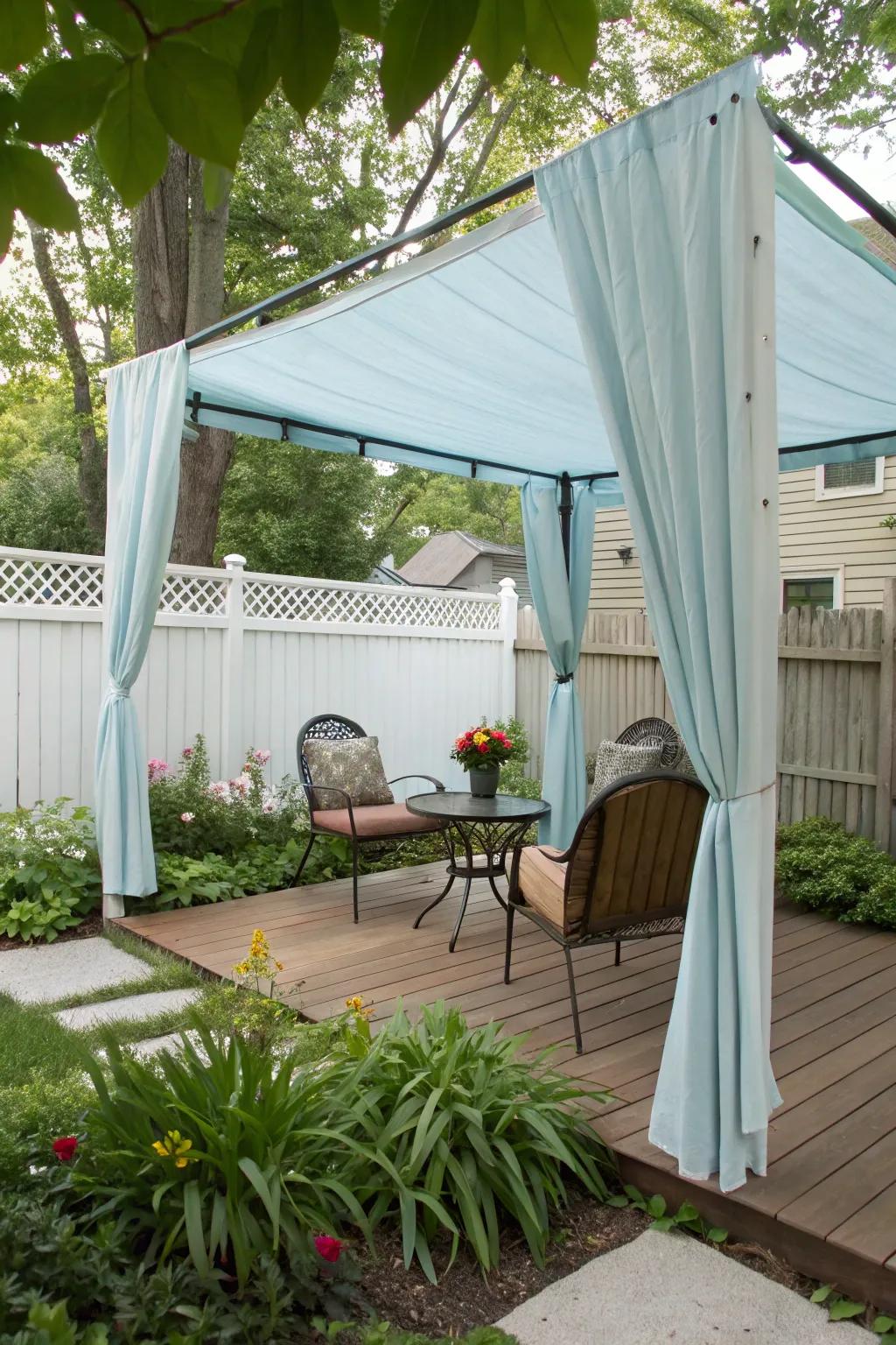Stay cool with a fabric canopy.