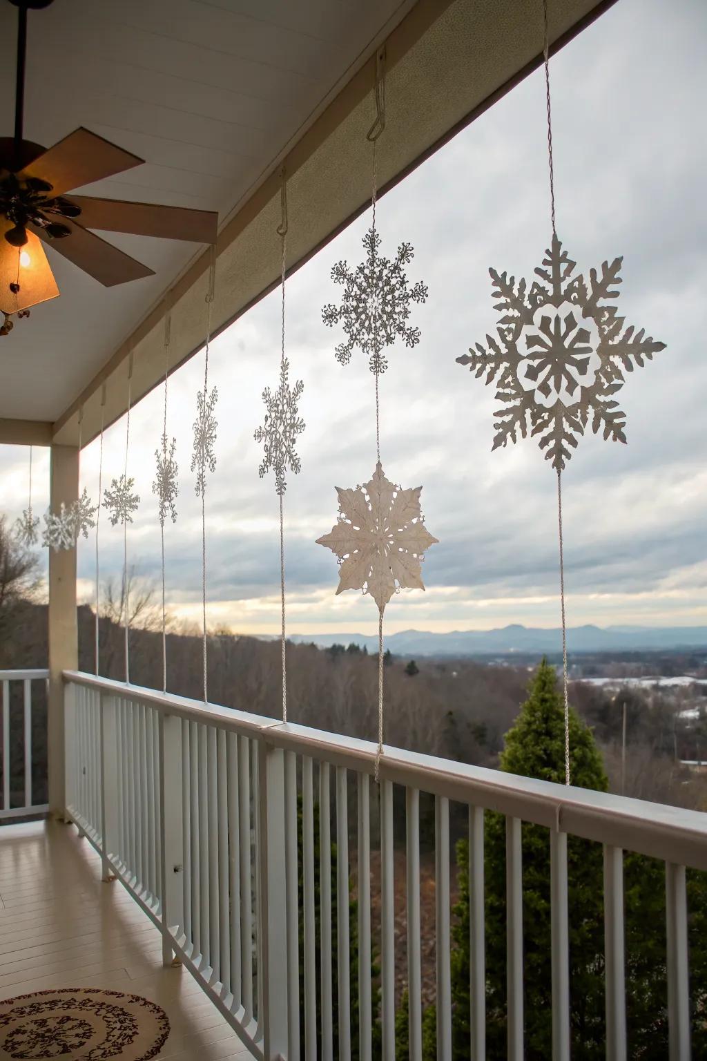 Add a personal touch with DIY snowflakes.