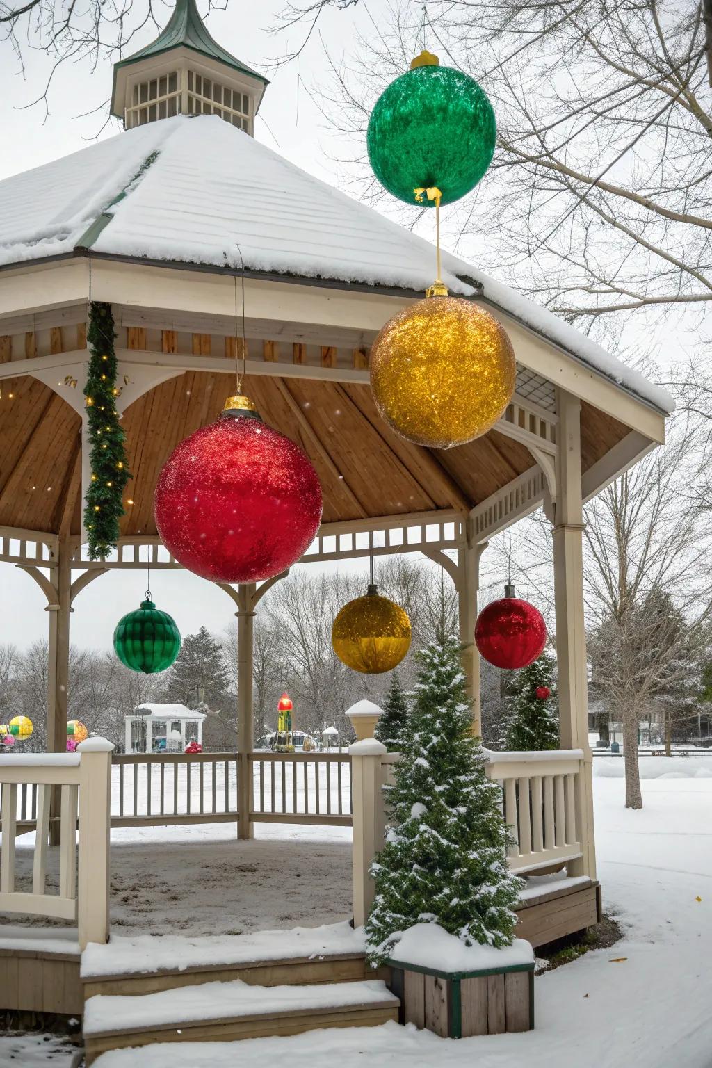 Ornament displays offer a unique and colorful twist.