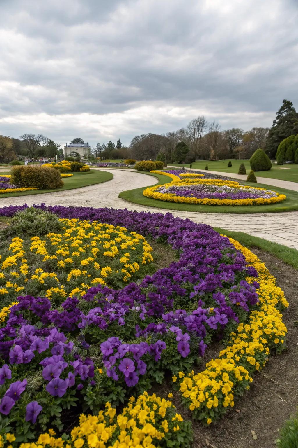 Bold color contrasts bring energy and excitement to a circular garden.
