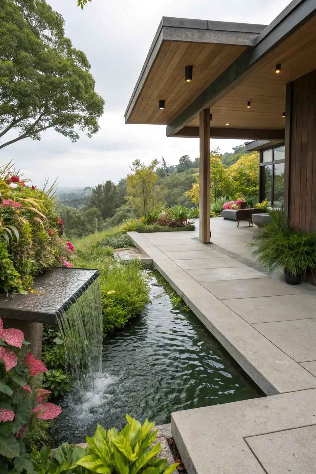 Water features add tranquility to your outdoor space.