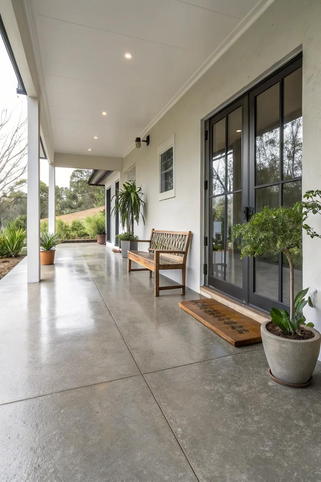 Polished concrete exudes modern elegance.