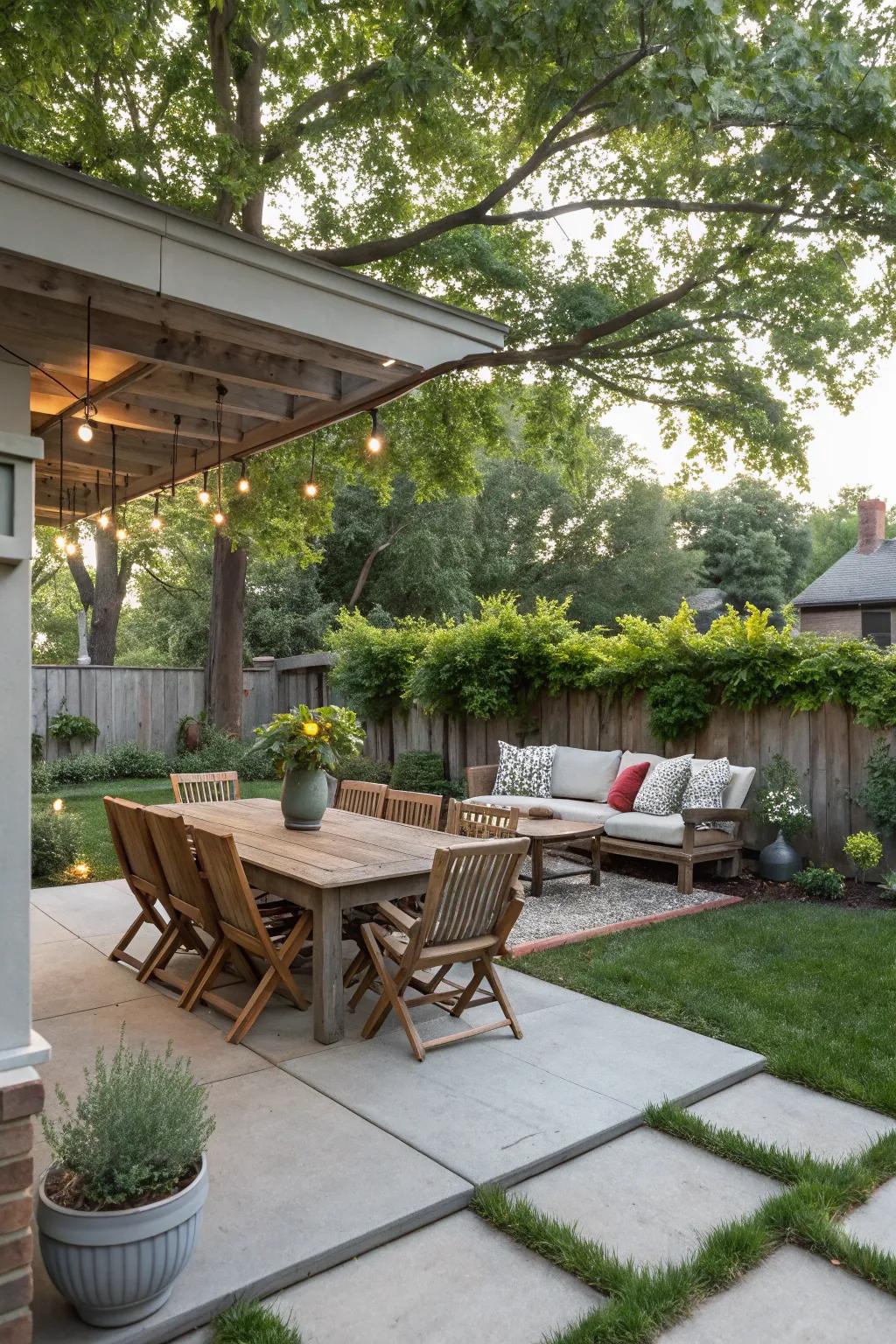 A welcoming patio perfect for gatherings and solitude alike.