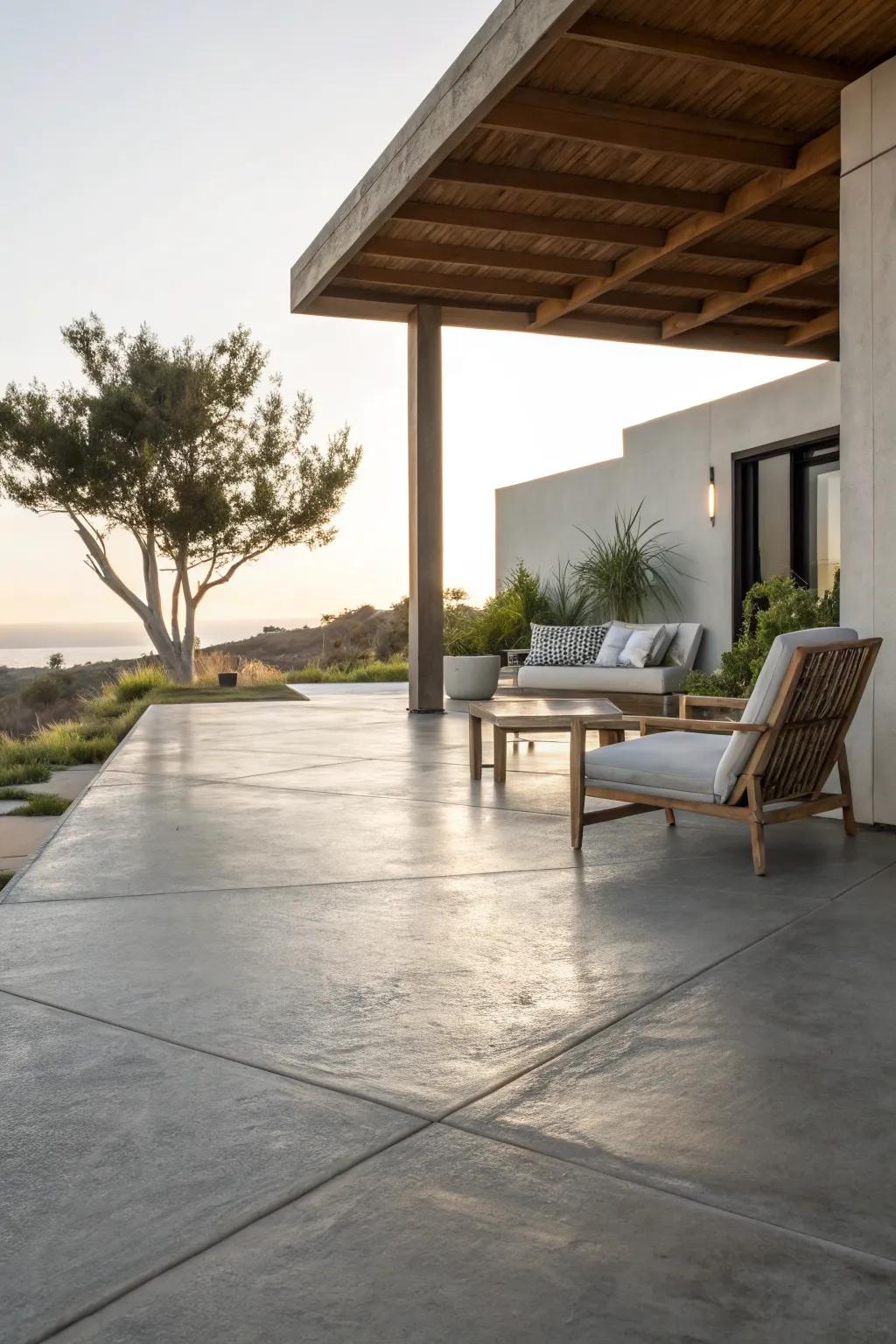 A smooth finish adds a contemporary touch to your patio.