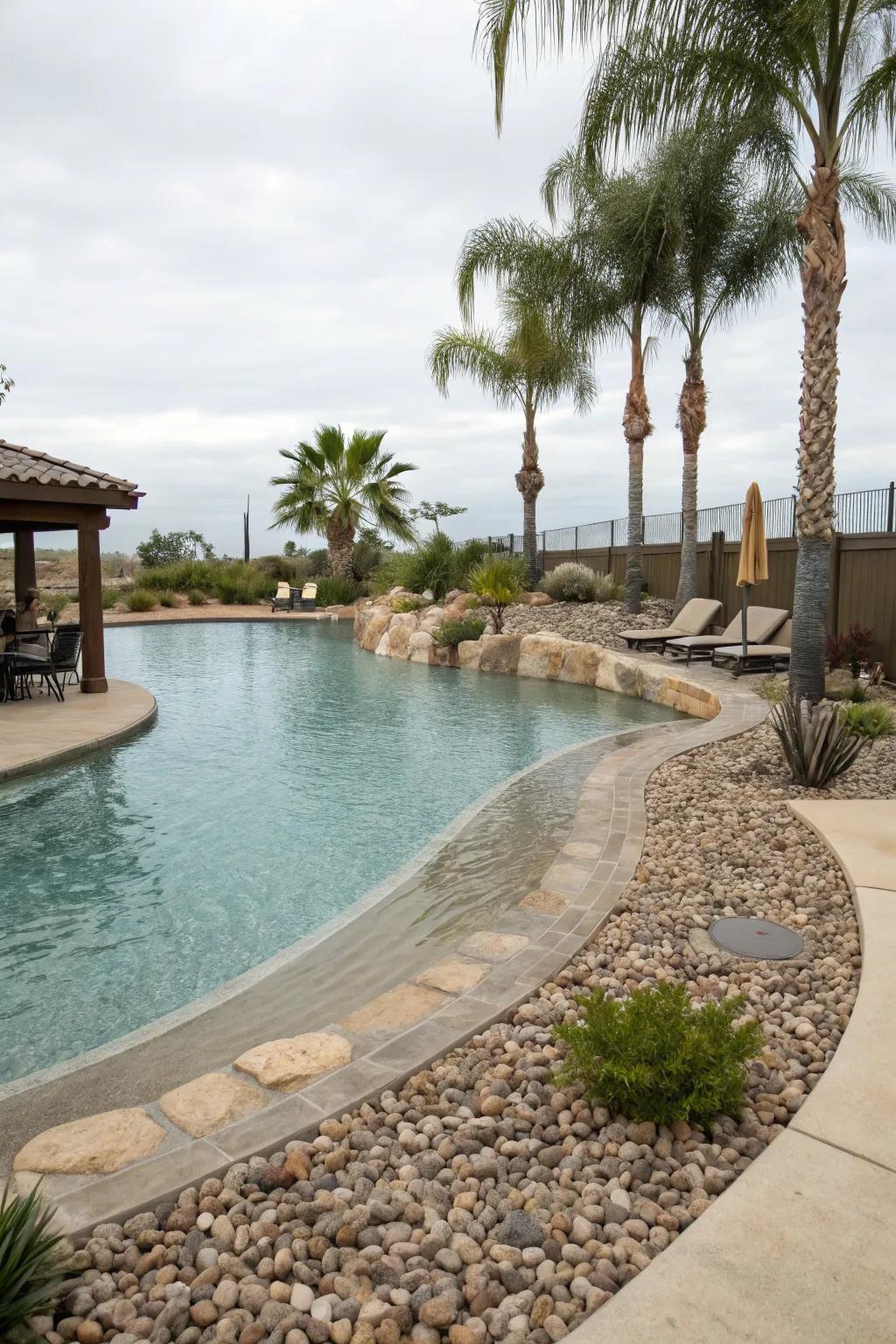 Walk into relaxation with a zero-entry pool.