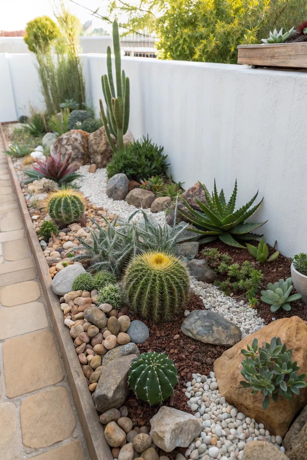 Rock gardens offer beauty with minimal maintenance.