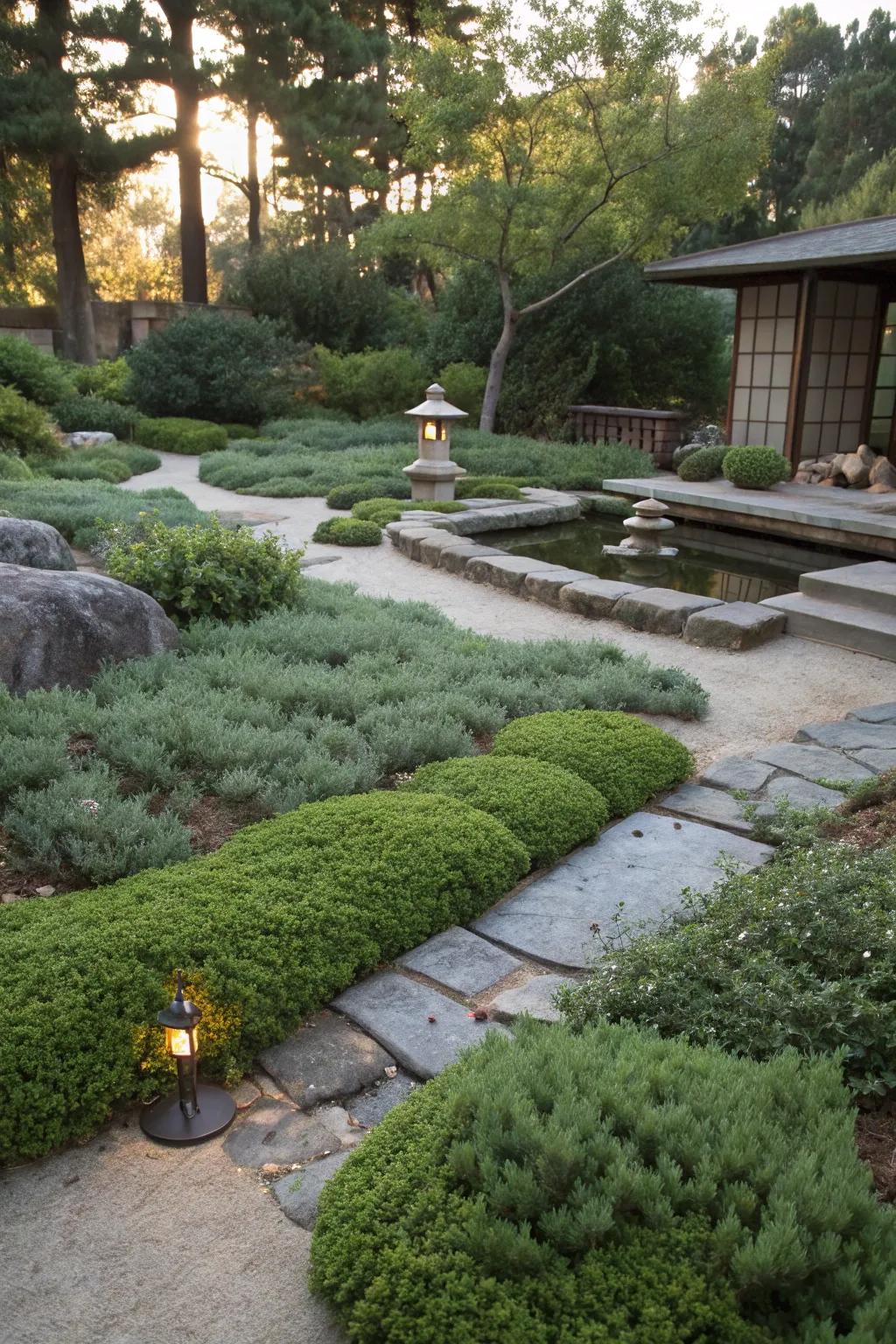 Create a serene meditation space with the calming presence of thyme.