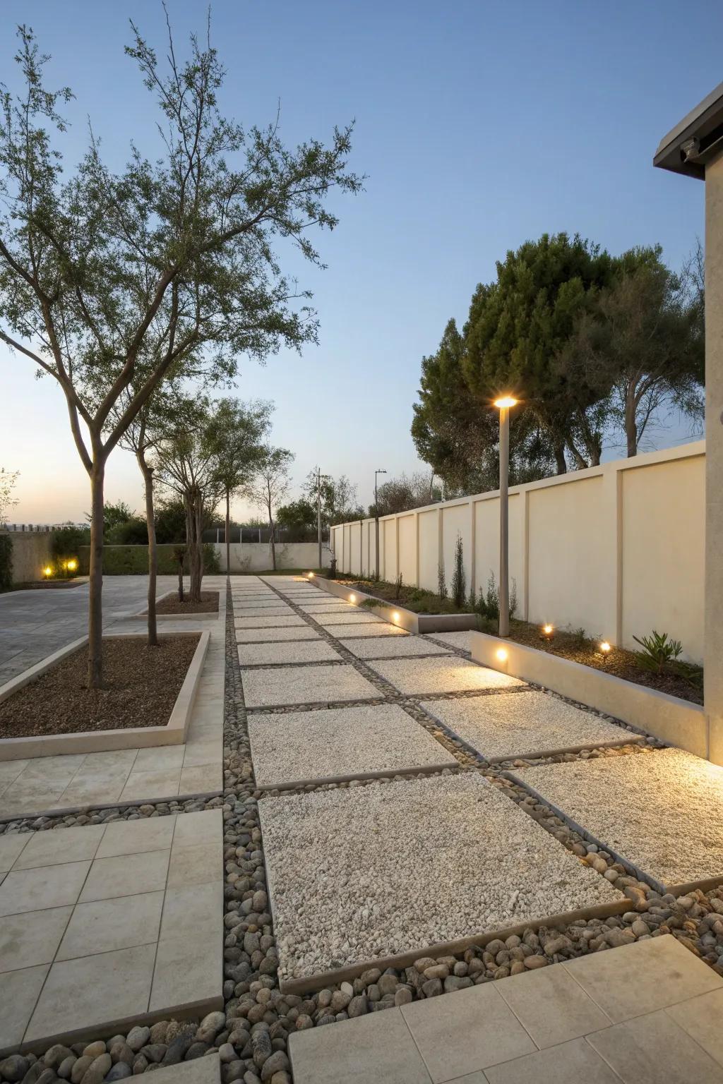 Organize your yard with defined areas using crushed stone.