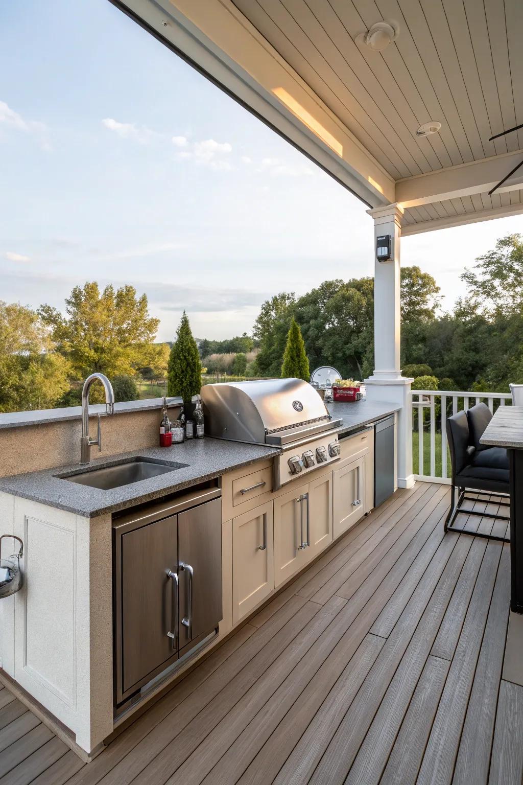 Outdoor kitchens bring culinary fun outside.