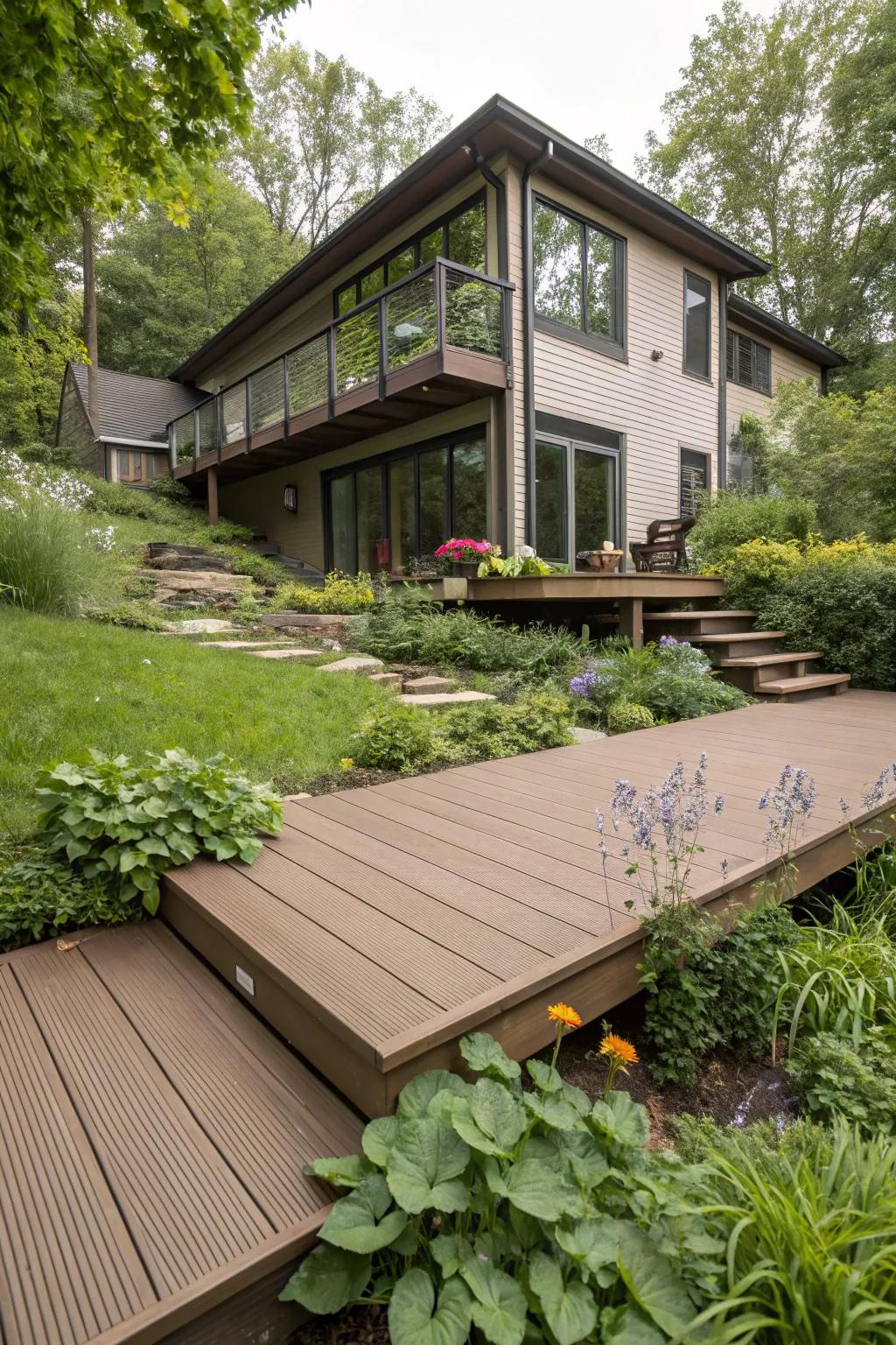 Eco-friendly materials ensure a sustainable deck design.