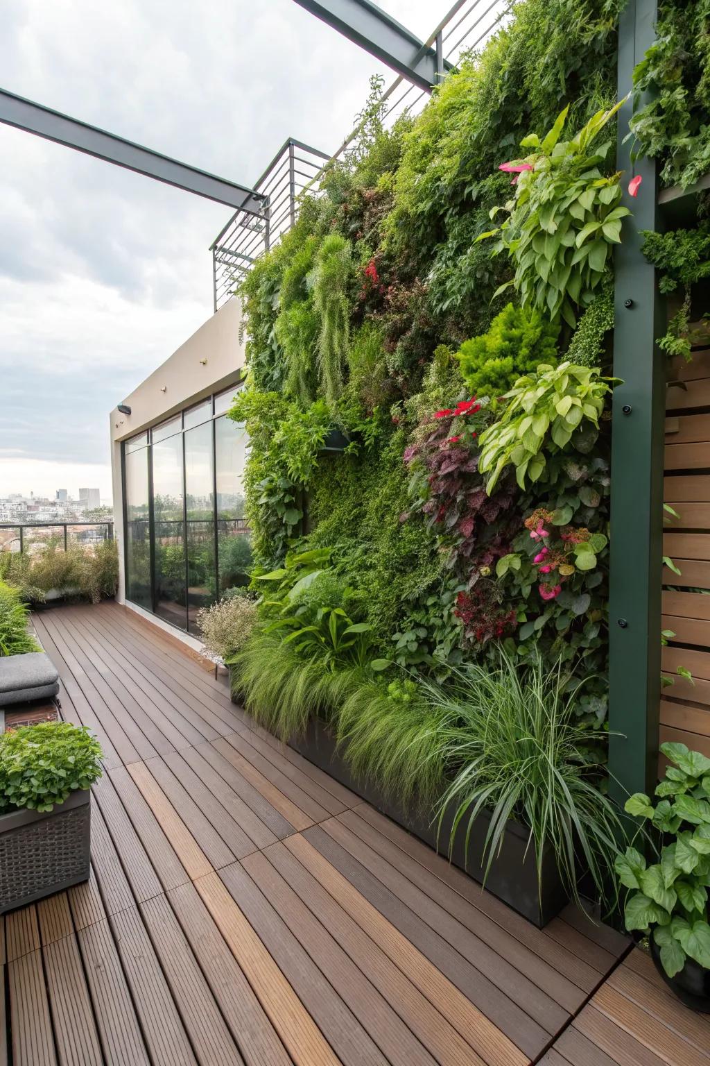 Vertical gardens bring nature to your deck.