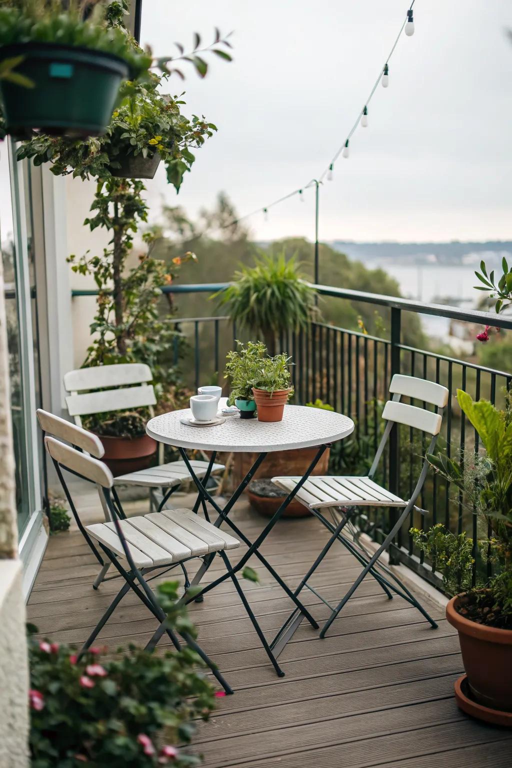 Maximize space with a flexible foldable table.