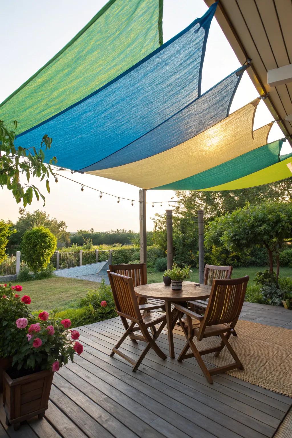 Stay cool with a flexible shade sail.