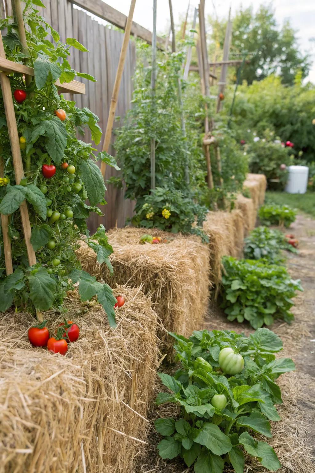 Straw bale gardening is an innovative and affordable method.