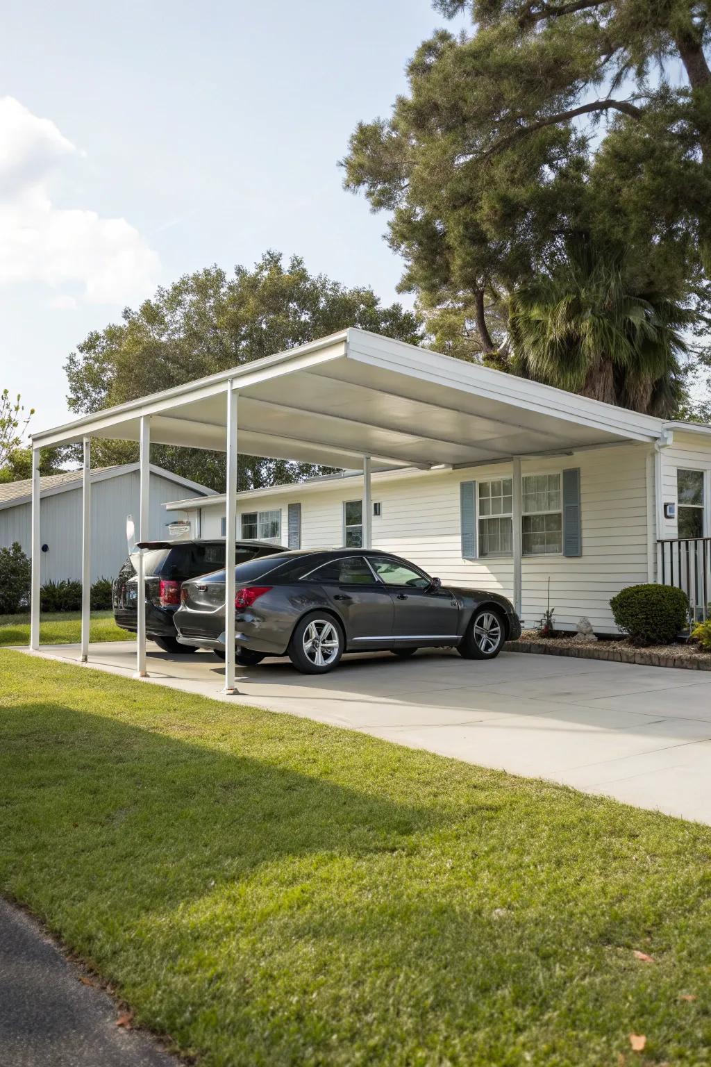 A carport adds functionality and style.