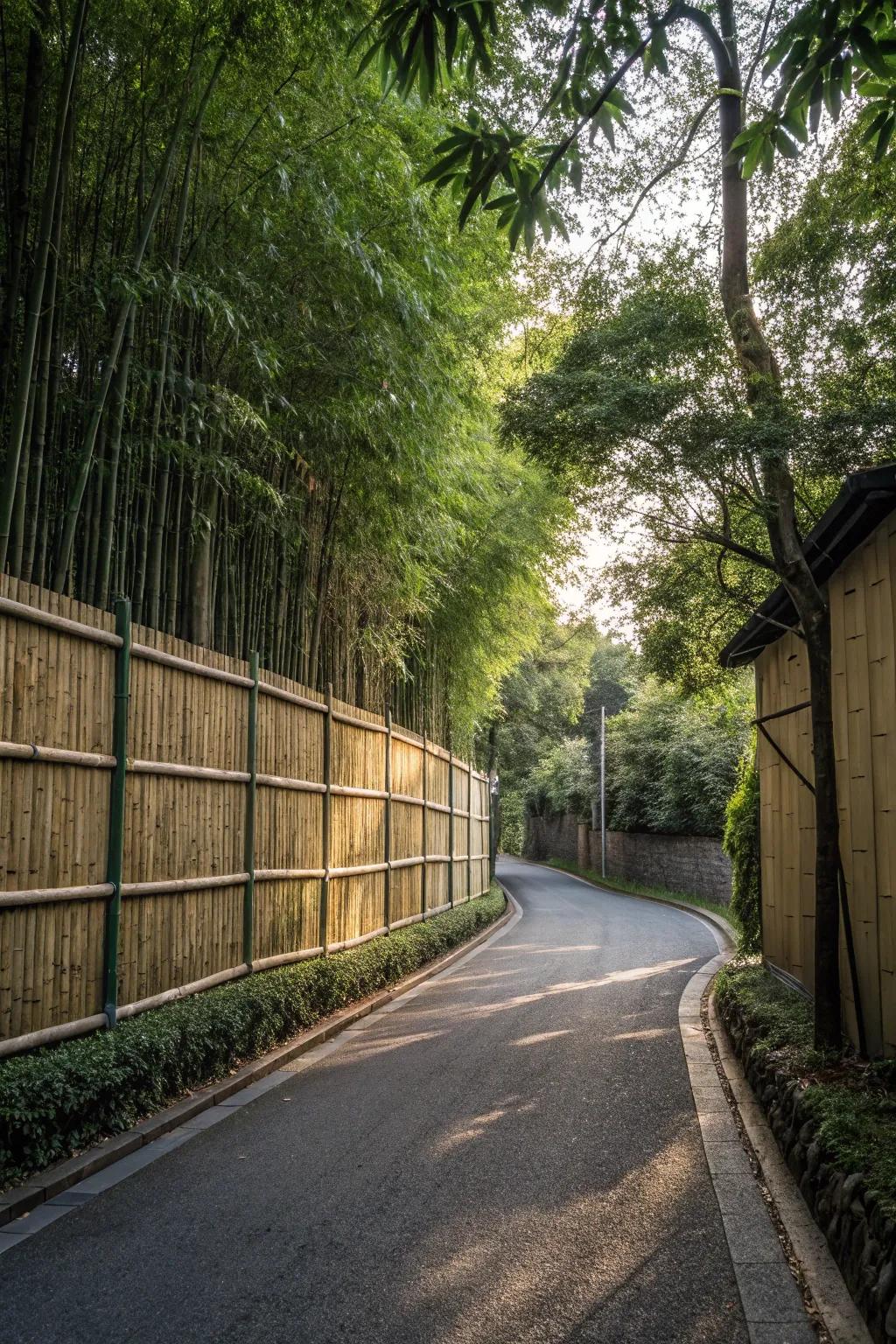Bamboo screens add an exotic and sustainable flair to your driveway.