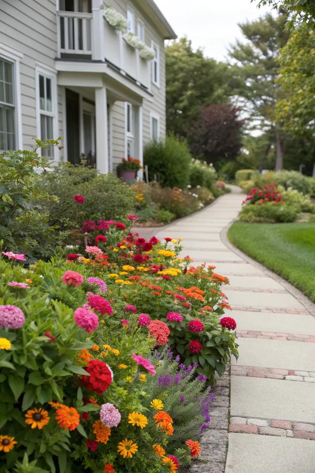Colorful flower borders brighten up any landscape.