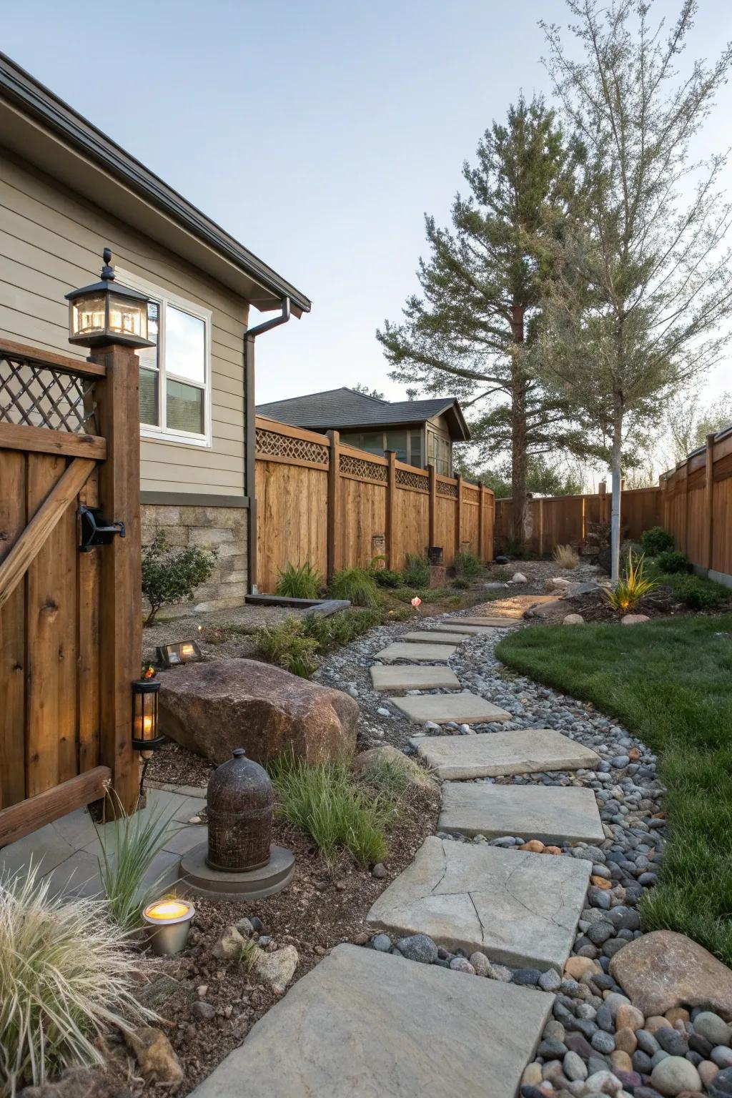 Mixed materials create a visually interesting and unique space.
