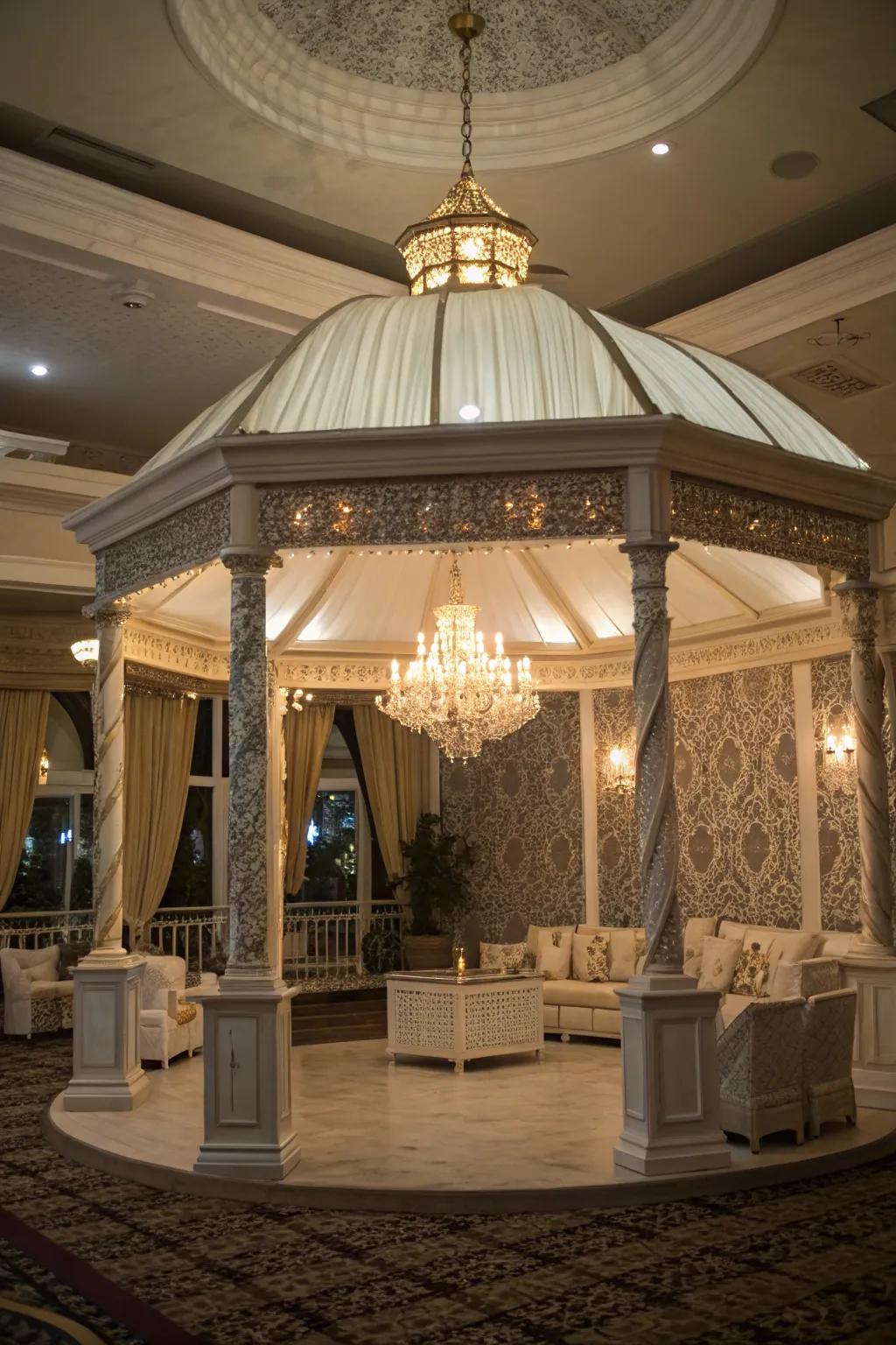A glamorous pavilion perfect for hosting elegant gatherings.