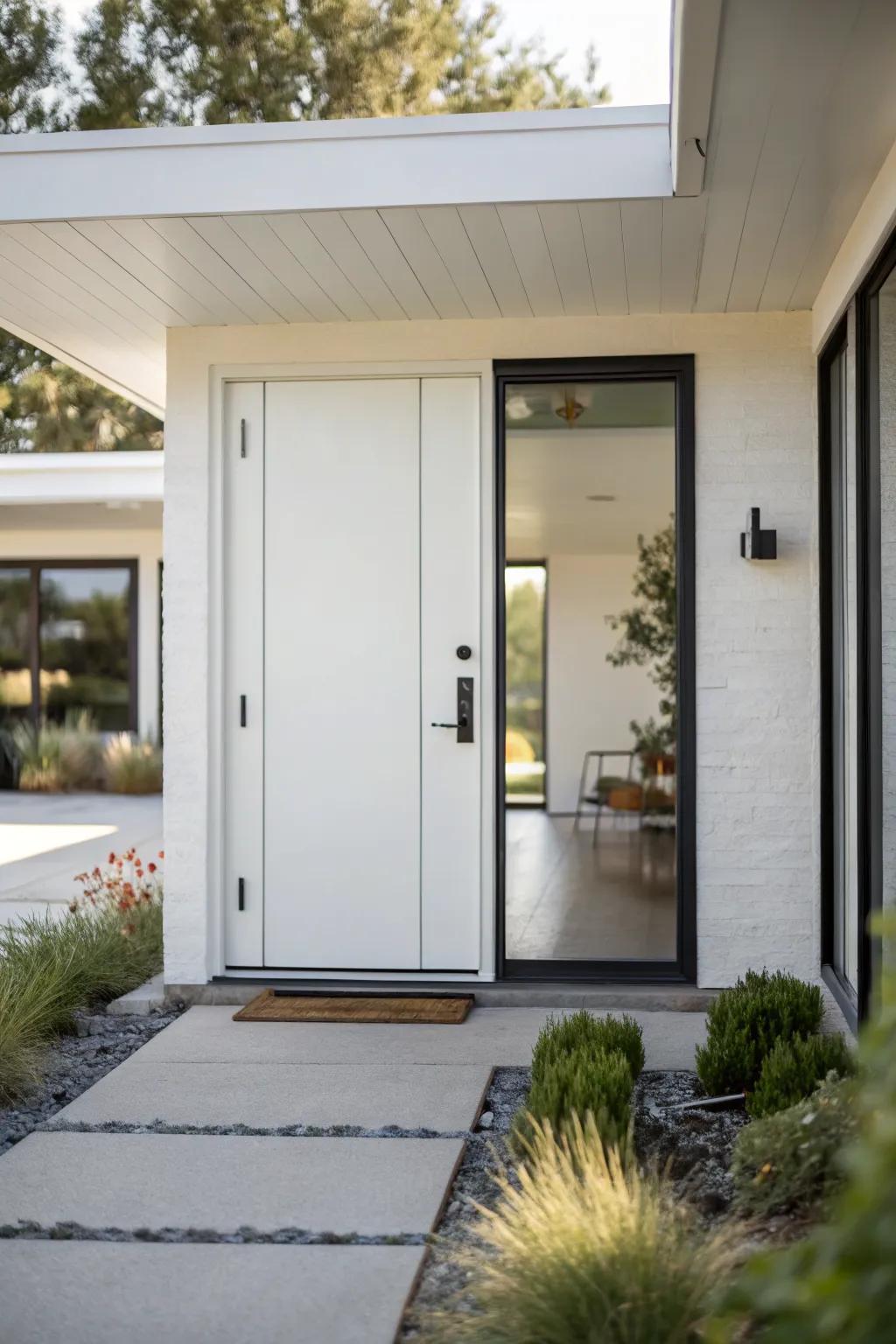 A midcentury modern door that blends past elegance with contemporary style.