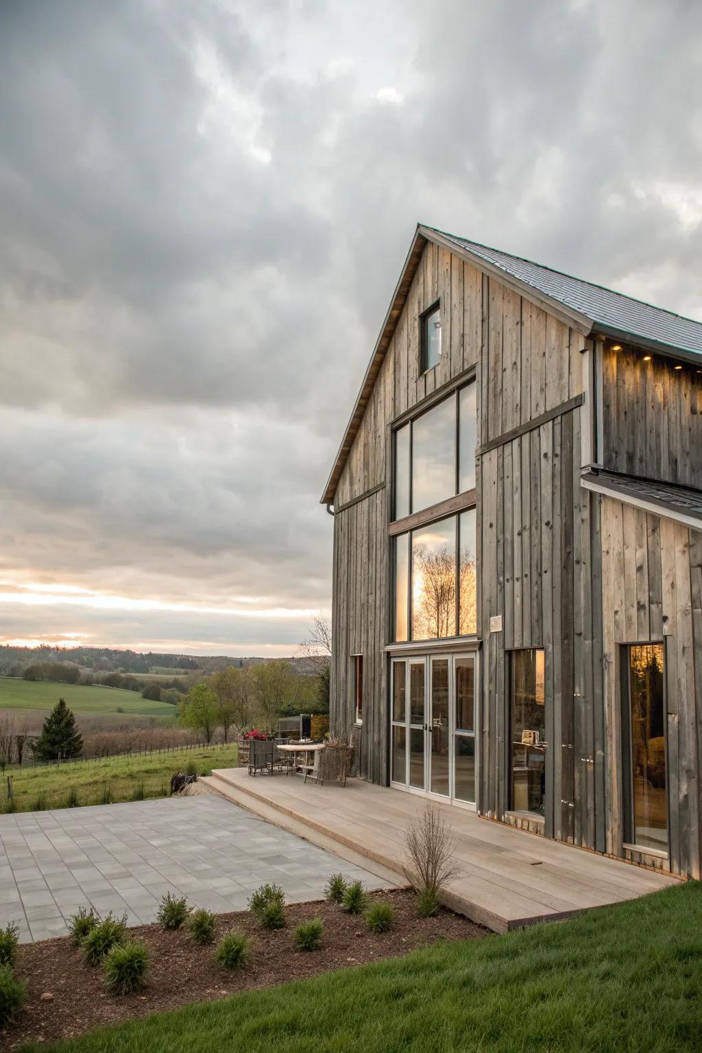 Reclaimed wood brings history and sustainability to barn decor.