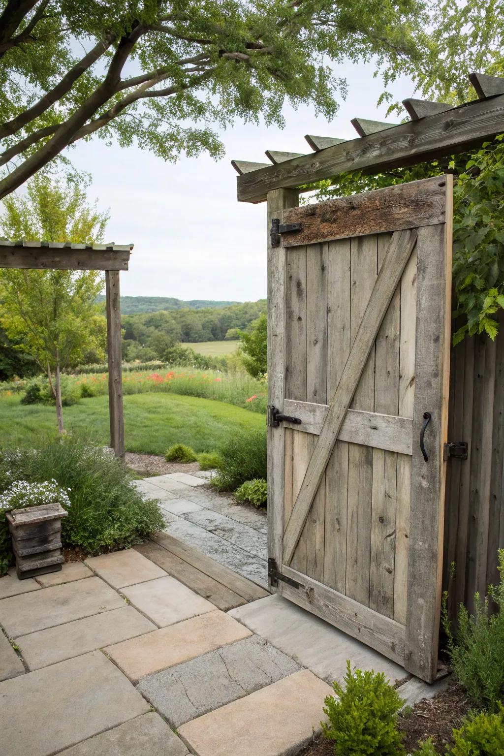 Eco-friendly barn door crafted from reclaimed wood