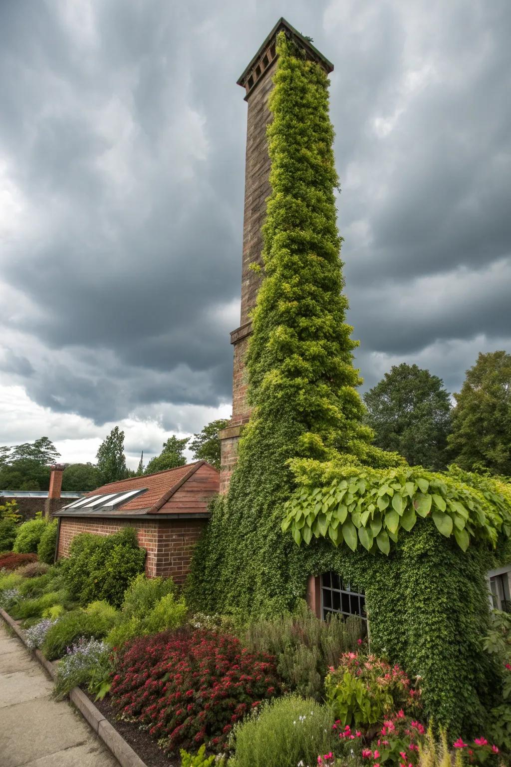 A vertical garden chimney is a green thumb's dream come true.