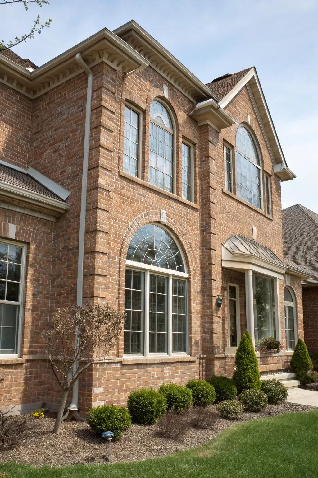 Arched trims add graceful elegance to windows.