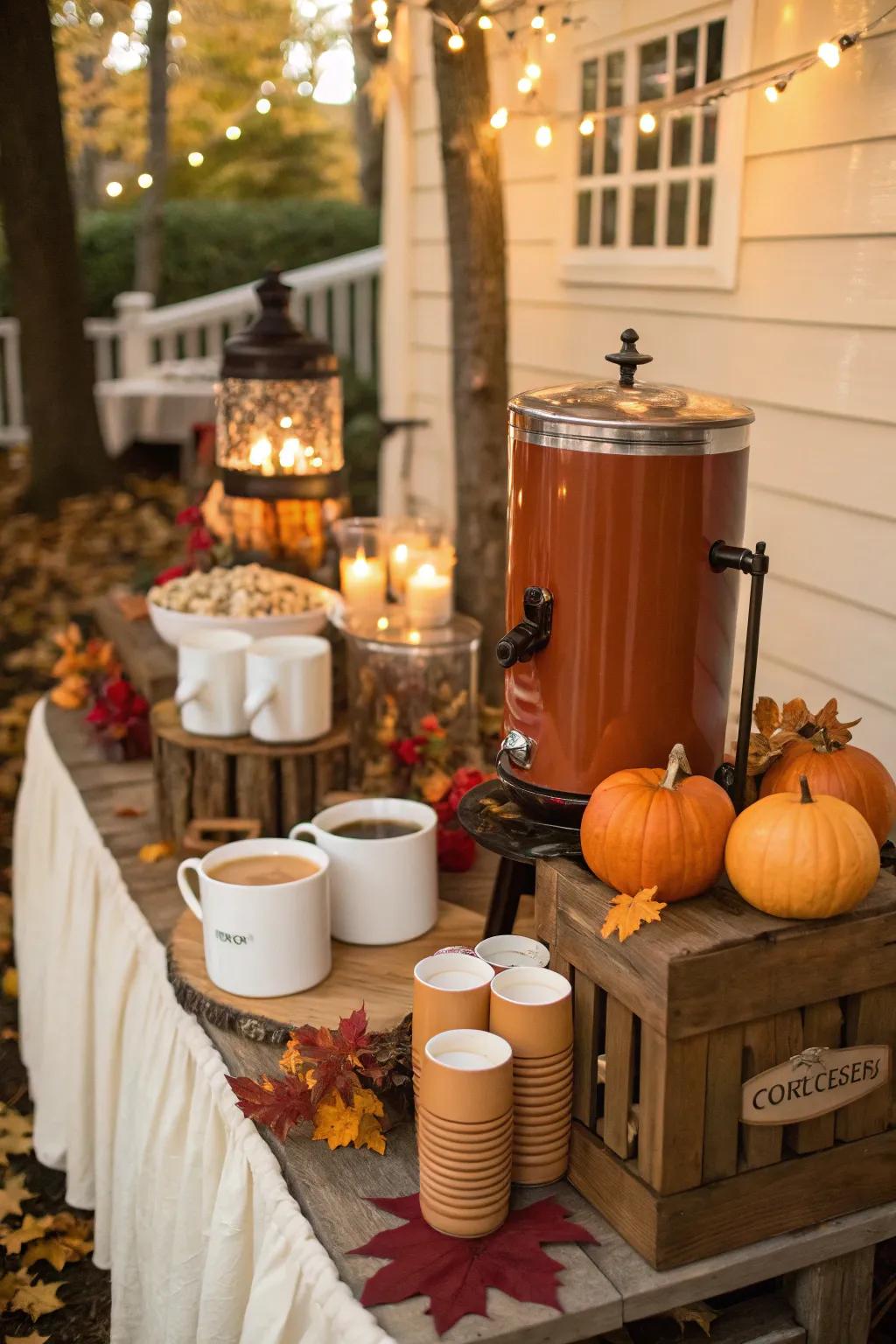 A hot beverage station warms guests' hearts.