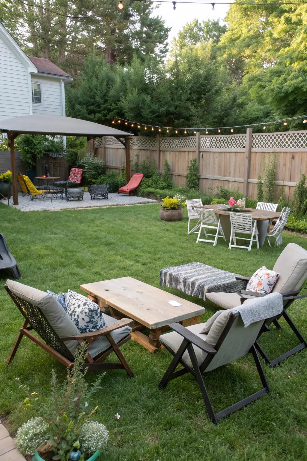 Flexible furniture for adaptable outdoor living.