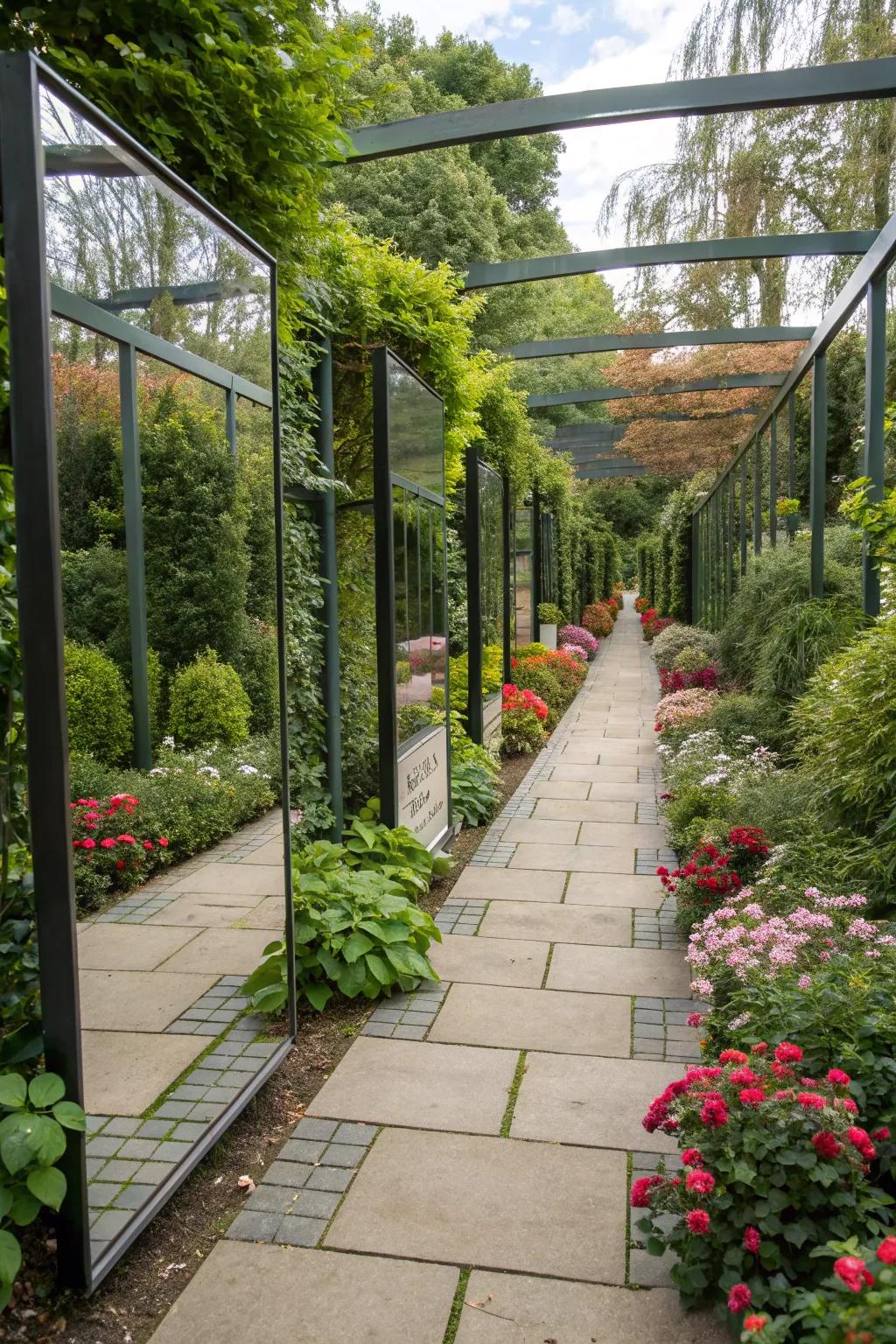 Expand your garden with reflective surfaces.