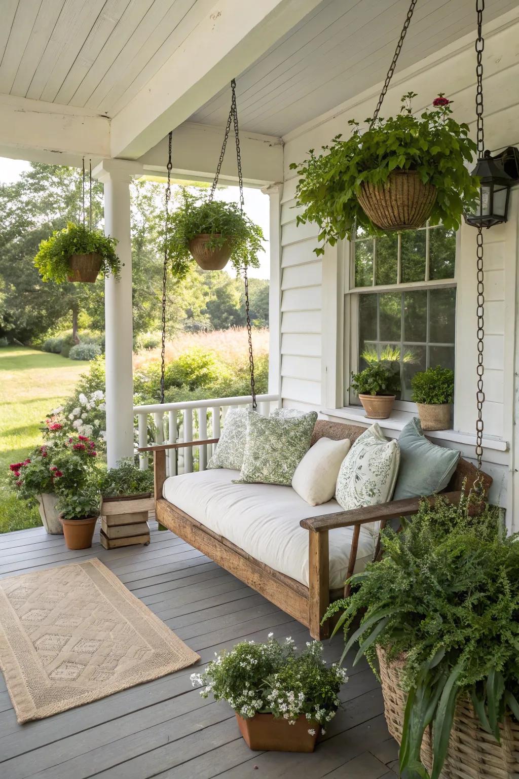 A daybed offers a comfortable lounging spot.