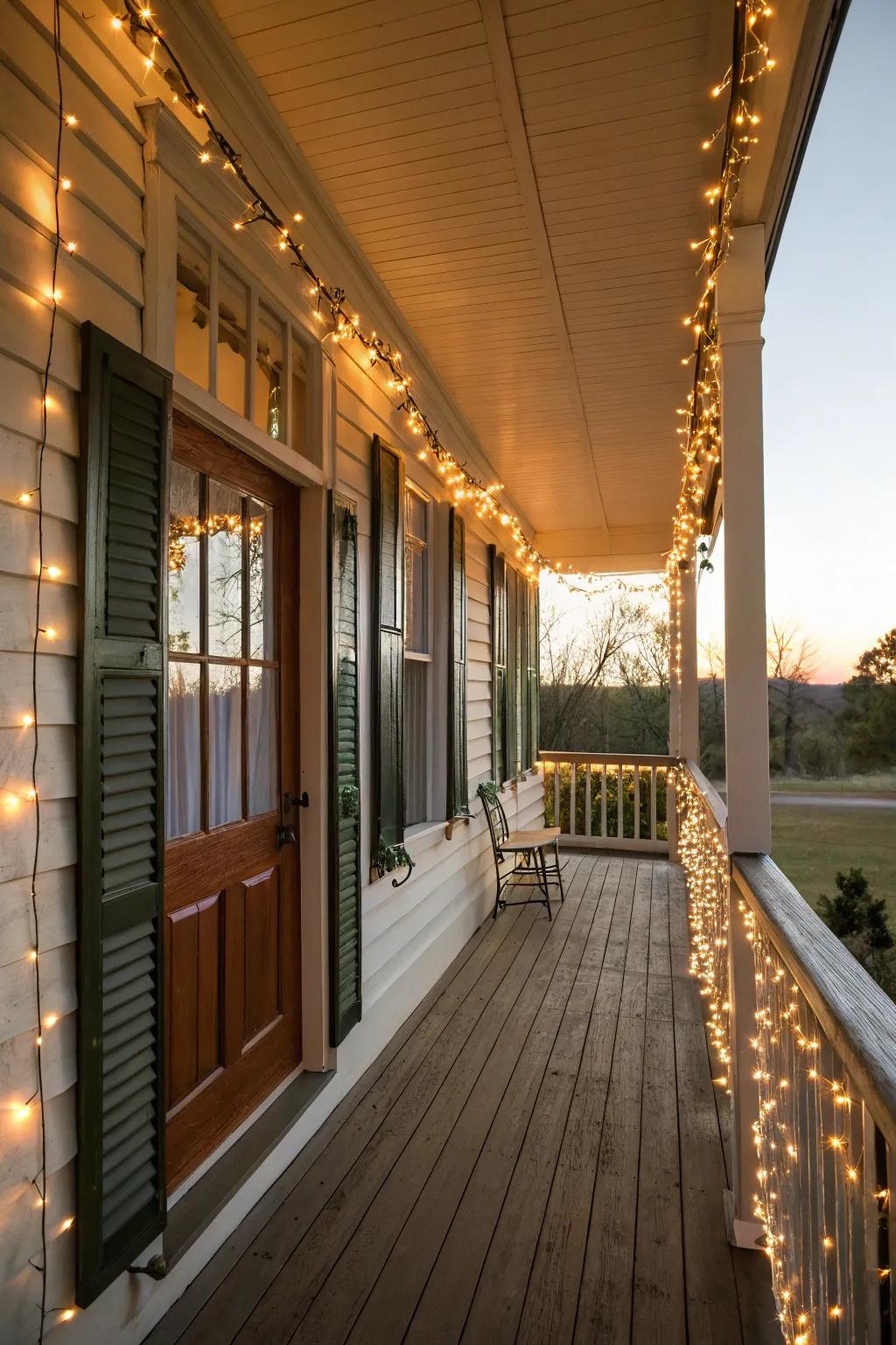 String lights create a magical and festive glow.