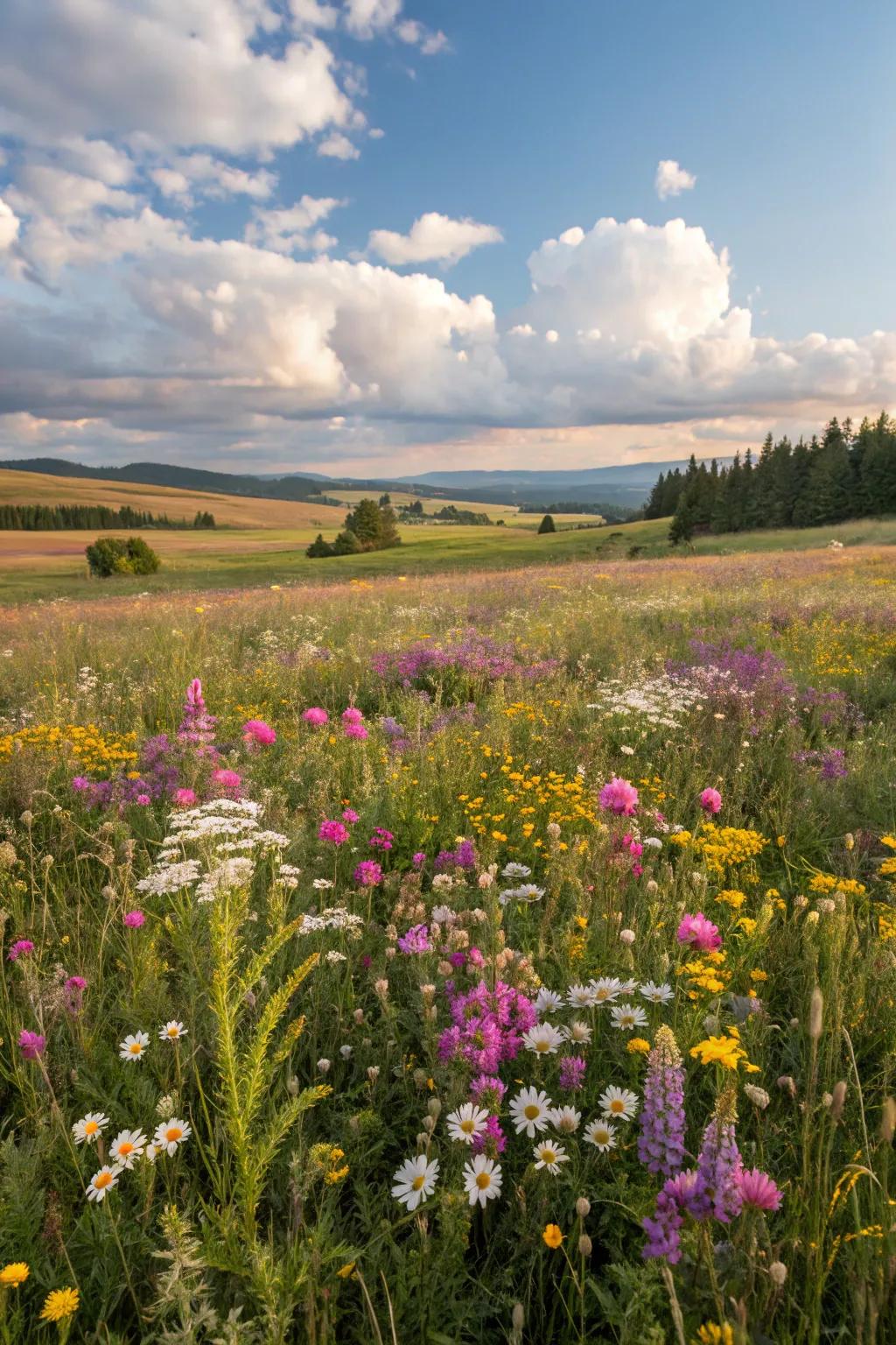 A lush wildflower meadow bringing a splash of natural color.