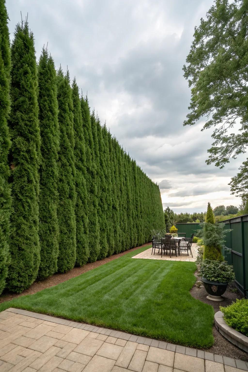Green Giant Arborvitae grows fast for big spaces.