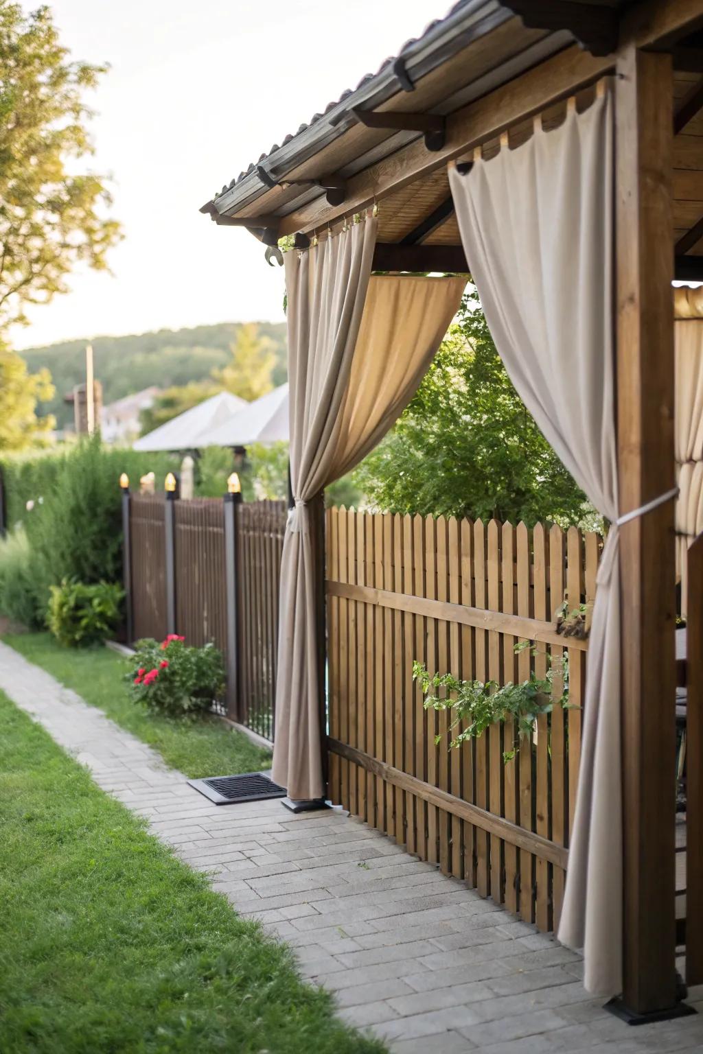 Create a private retreat with a privacy-enhanced awning.