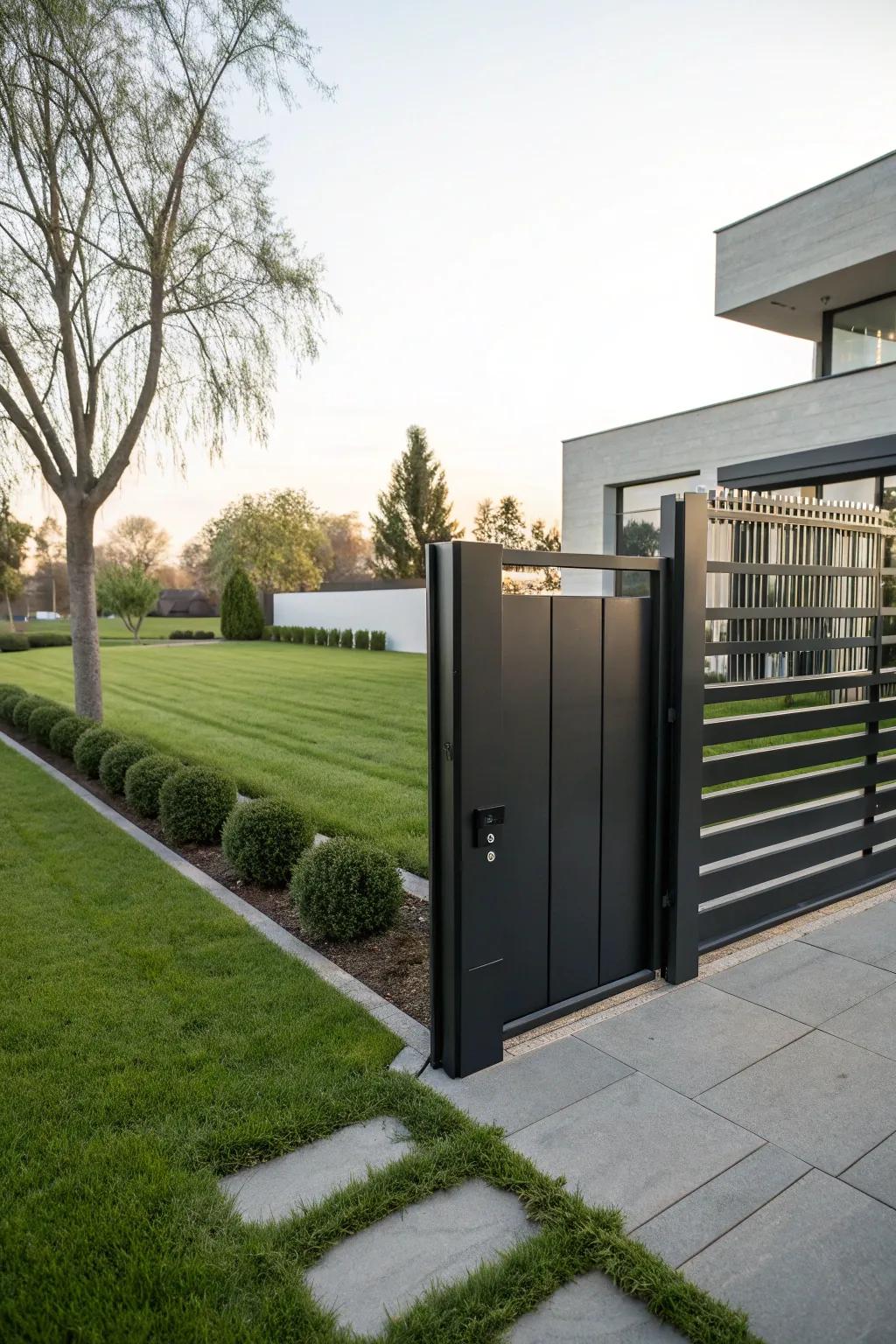 Steel panels offer a contemporary, industrial touch to any entryway.