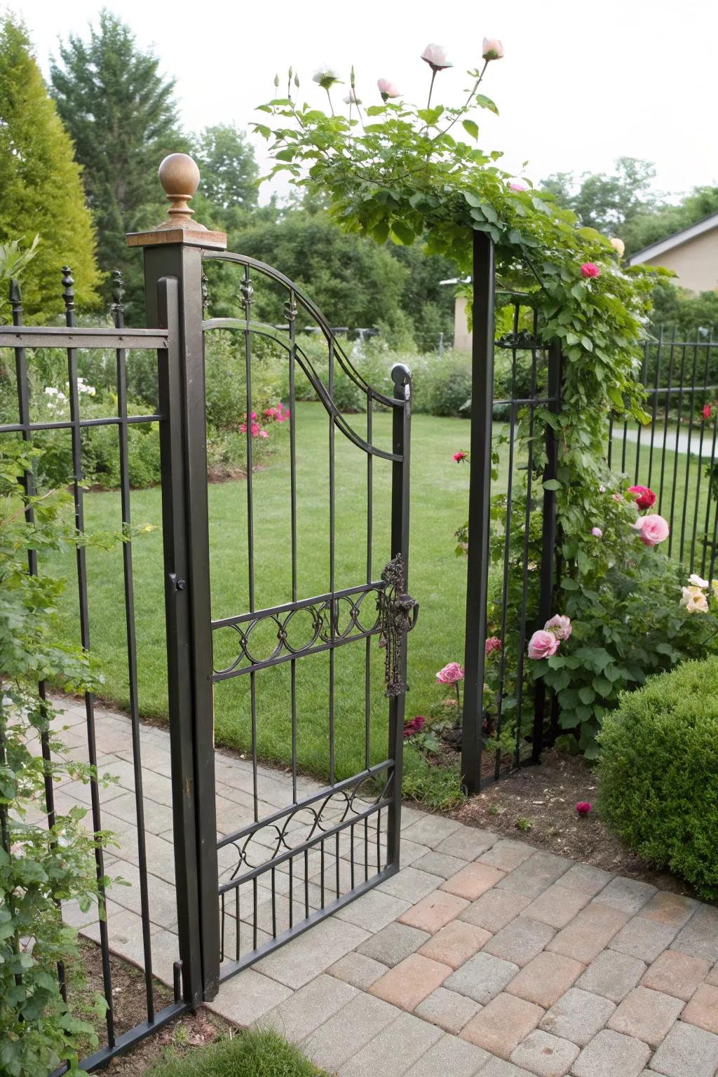 Dual-swing latches offer flexibility and ease of use for garden gates.