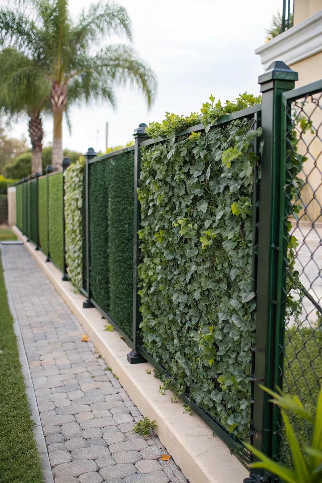 Artificial greenery provides year-round lushness without the upkeep.