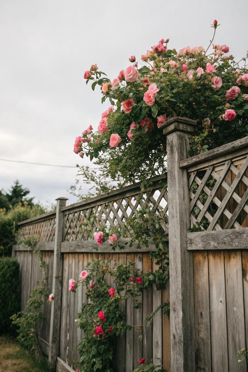 Lattice-topped fences add elegance and height.