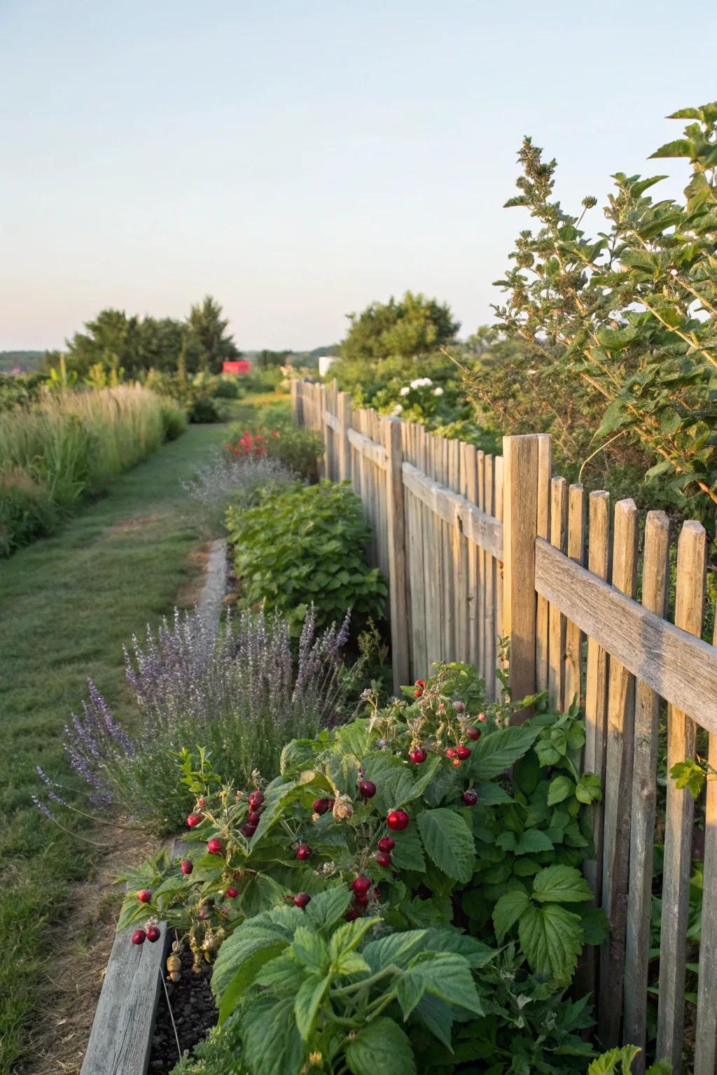 Enjoy a delicious harvest with edible plants along your fence.