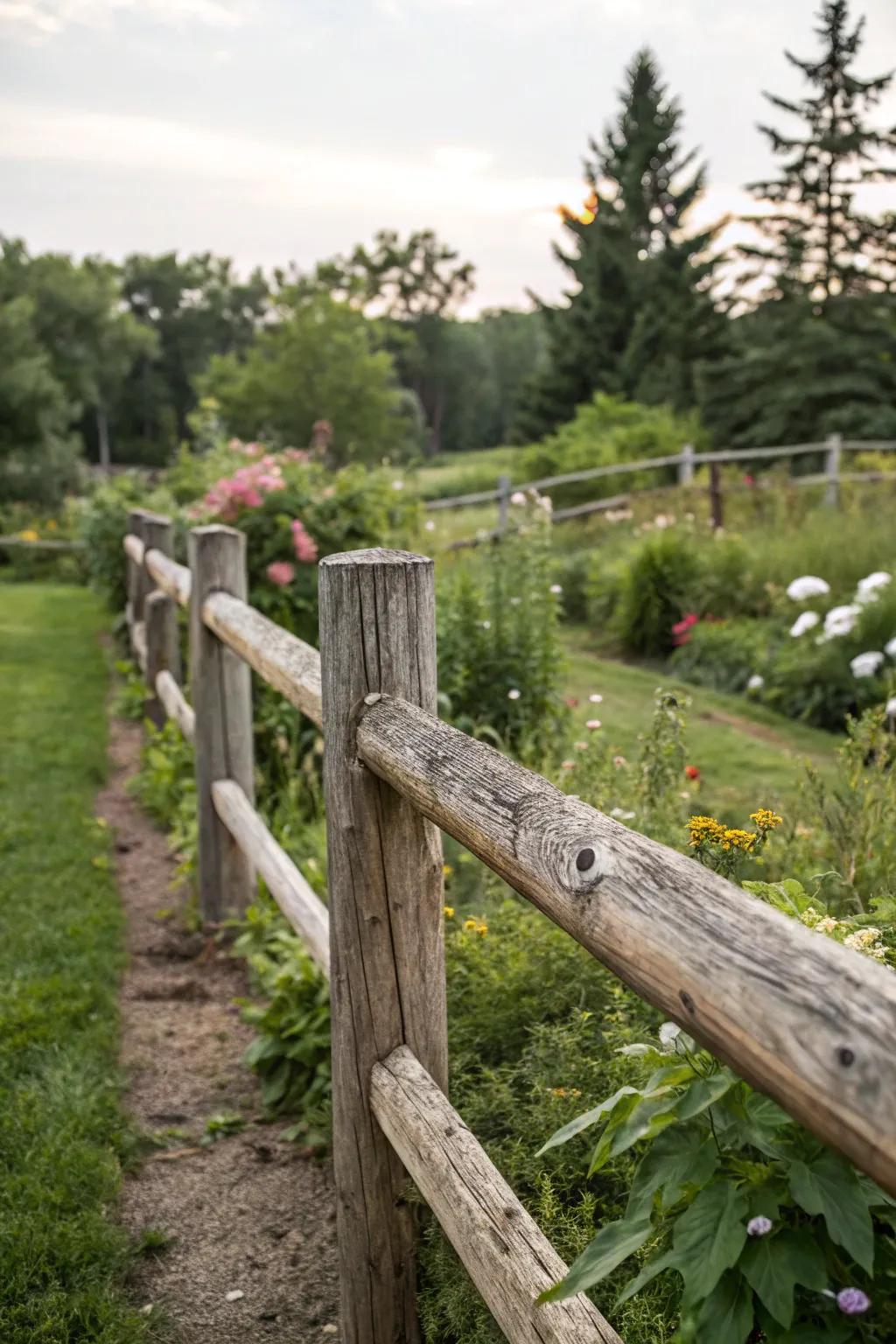 Reclaimed wood railings add rustic charm and sustainability.