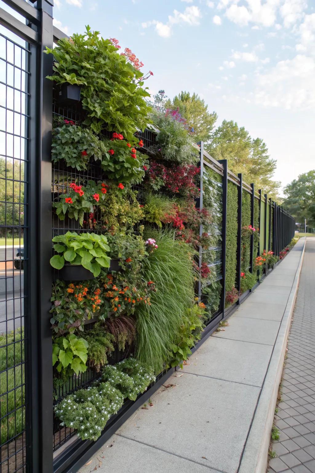 Maximize space with a stunning vertical garden on your fence.